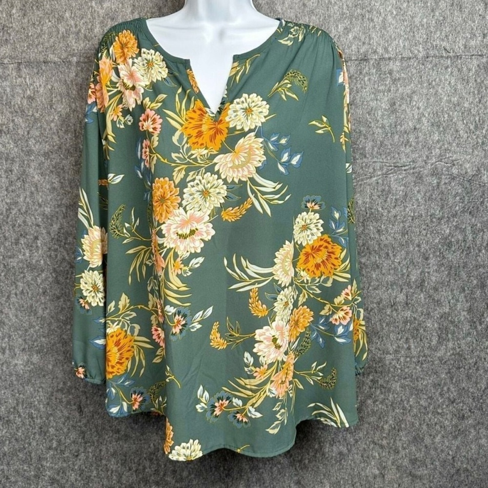 Floral Green Blouse